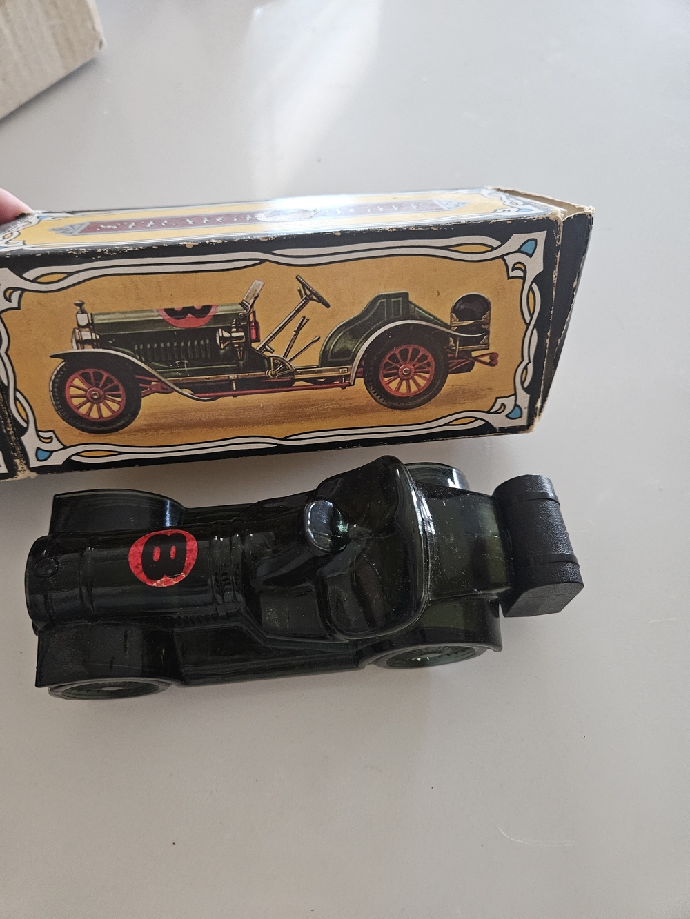 Vintage Avon 8 Racing After Shave Black With Red Decal (Peeled A Little)